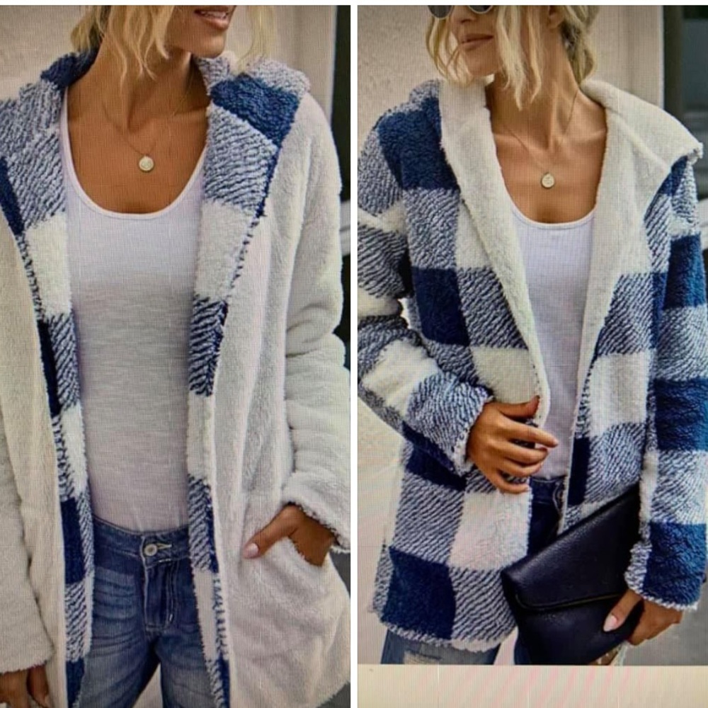 Open front fleece cardigan - reversible